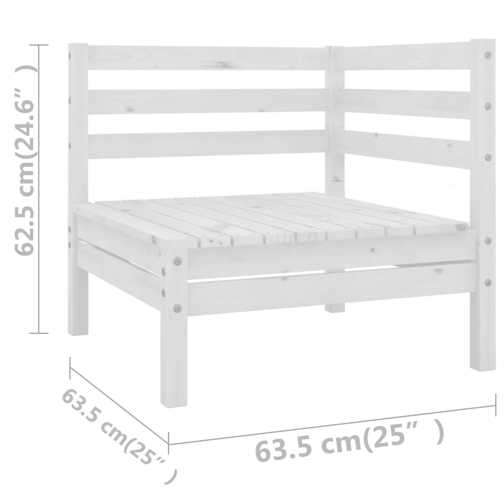 10-tlg. Garten-Lounge-Set Weiss Massivholz Kiefer